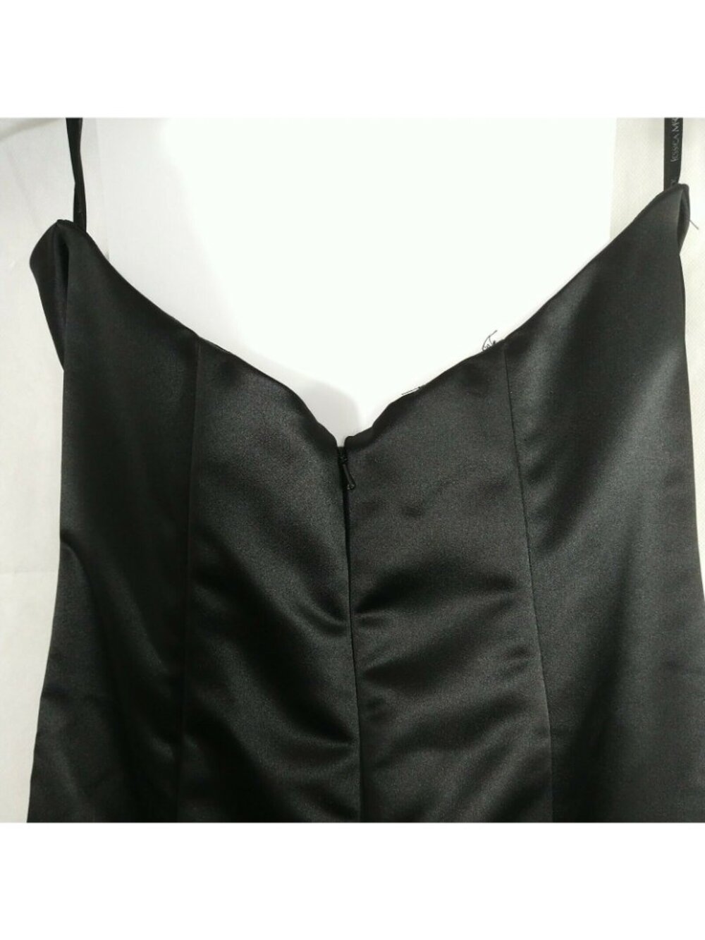 Jessica McClintock Gunne Sax Strapless Dress Women Size 7 8 Black Gold Formal - Picture 6 of 12